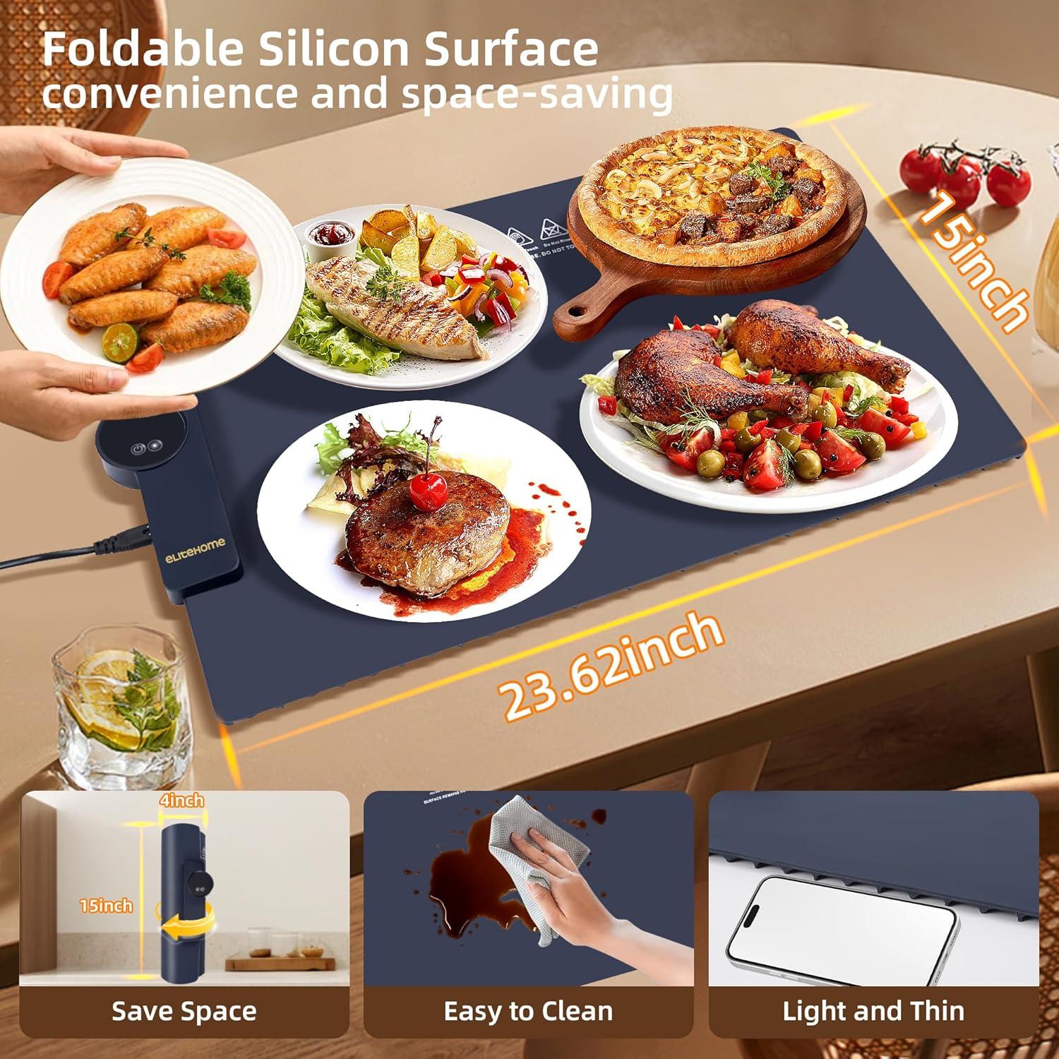 Alfombrilla Calentadora de Comida EliteHome 60x38cm 6 Niveles