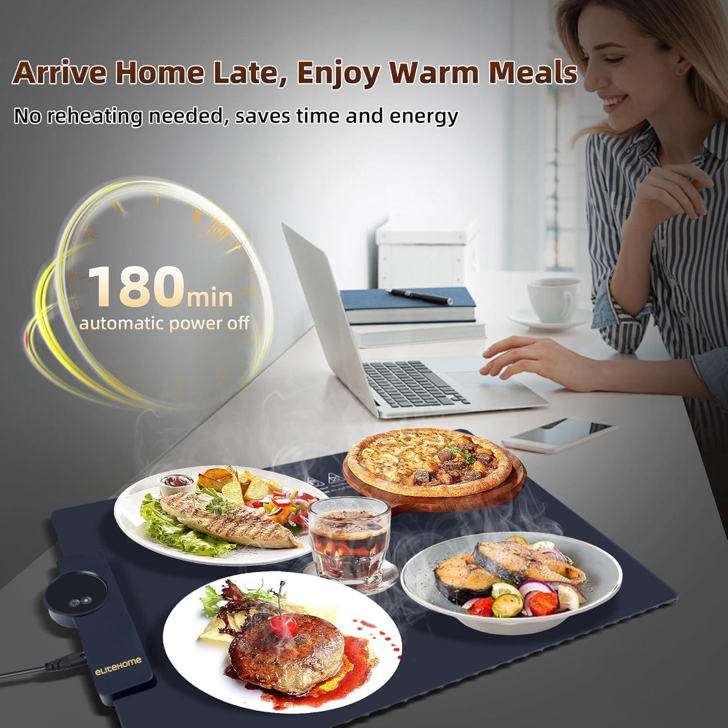 Alfombrilla Calentadora de Comida EliteHome 60x38cm 6 Niveles