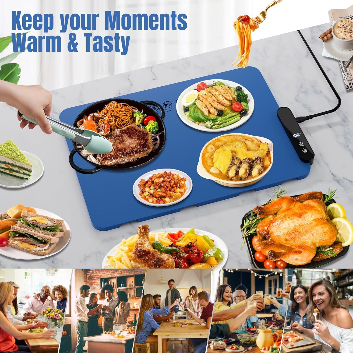 Bandeja Calentadora Eléctrica HASDSAGY 44.9x31.8cm 5 Temperaturas