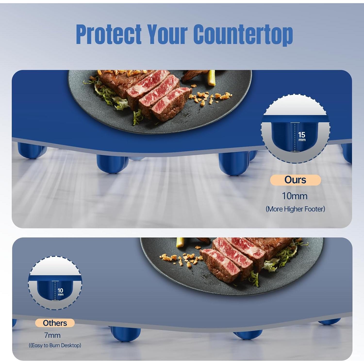 Bandeja Calentadora Eléctrica HASDSAGY 44.9x31.8cm 5 Temperaturas