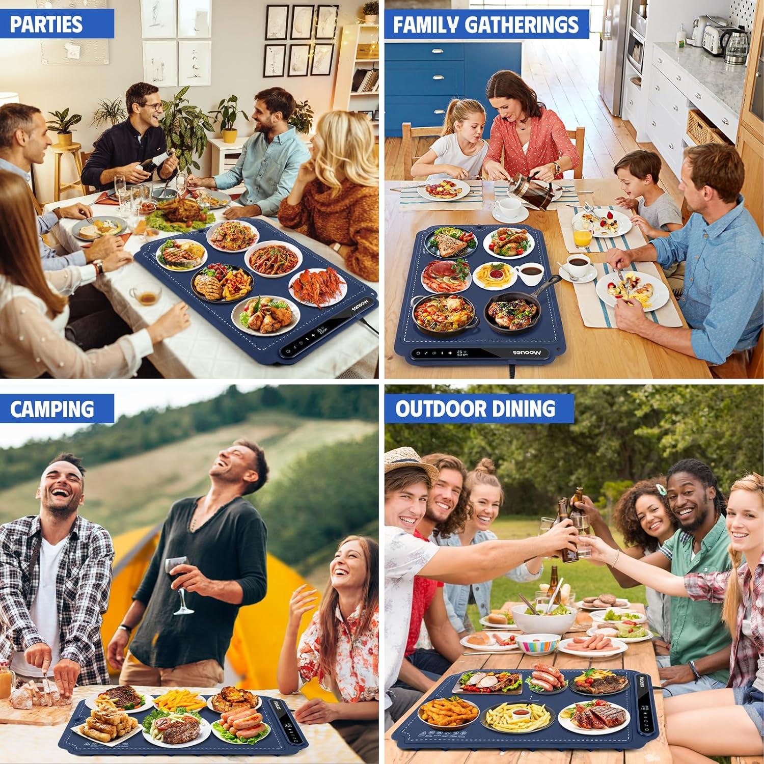 Bandeja Calentadora Eléctrica Mooues 250W Azul 60x40cm