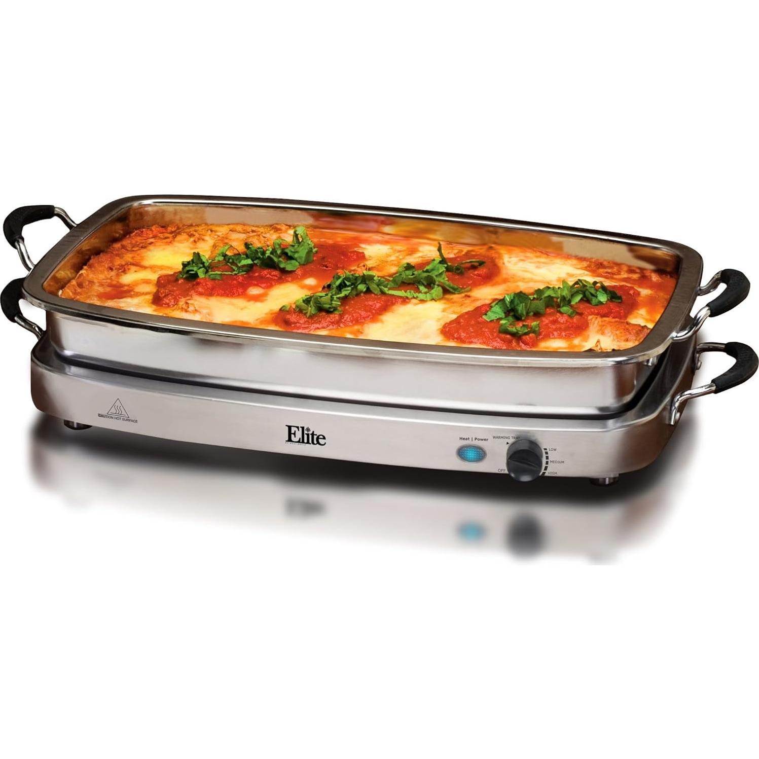 Servidor Buffet Elite Gourmet EWM-9933 3 Bandejas 2.5L Acero Inoxidable