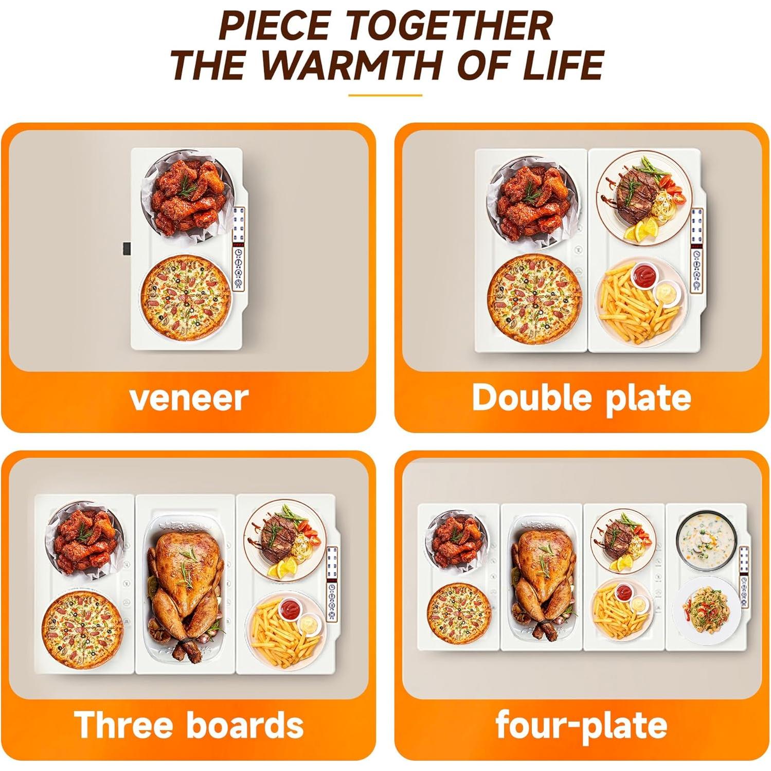 Bandeja de Calentamiento Eléctrica TOPRATED 43x38 cm Plegable