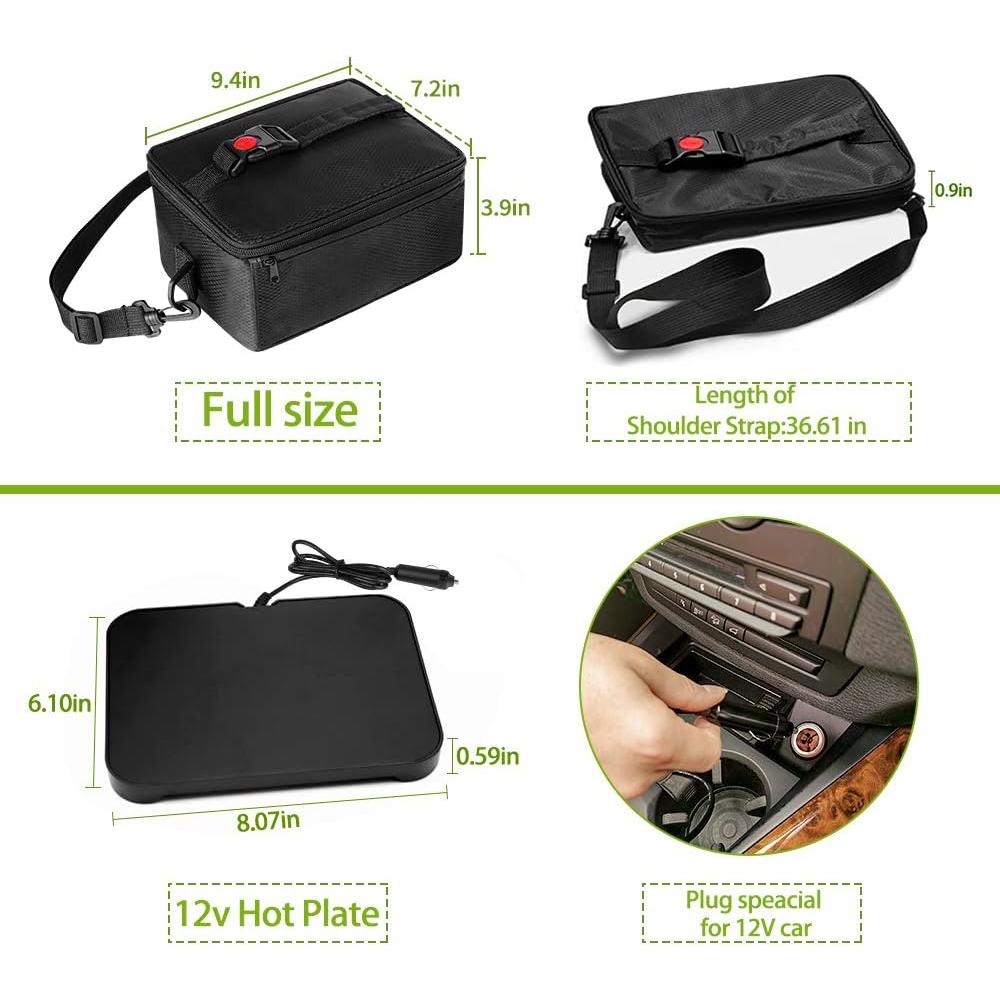 Horno Portátil Eléctrico 90W ROTTOGOON para Auto 12V Negro