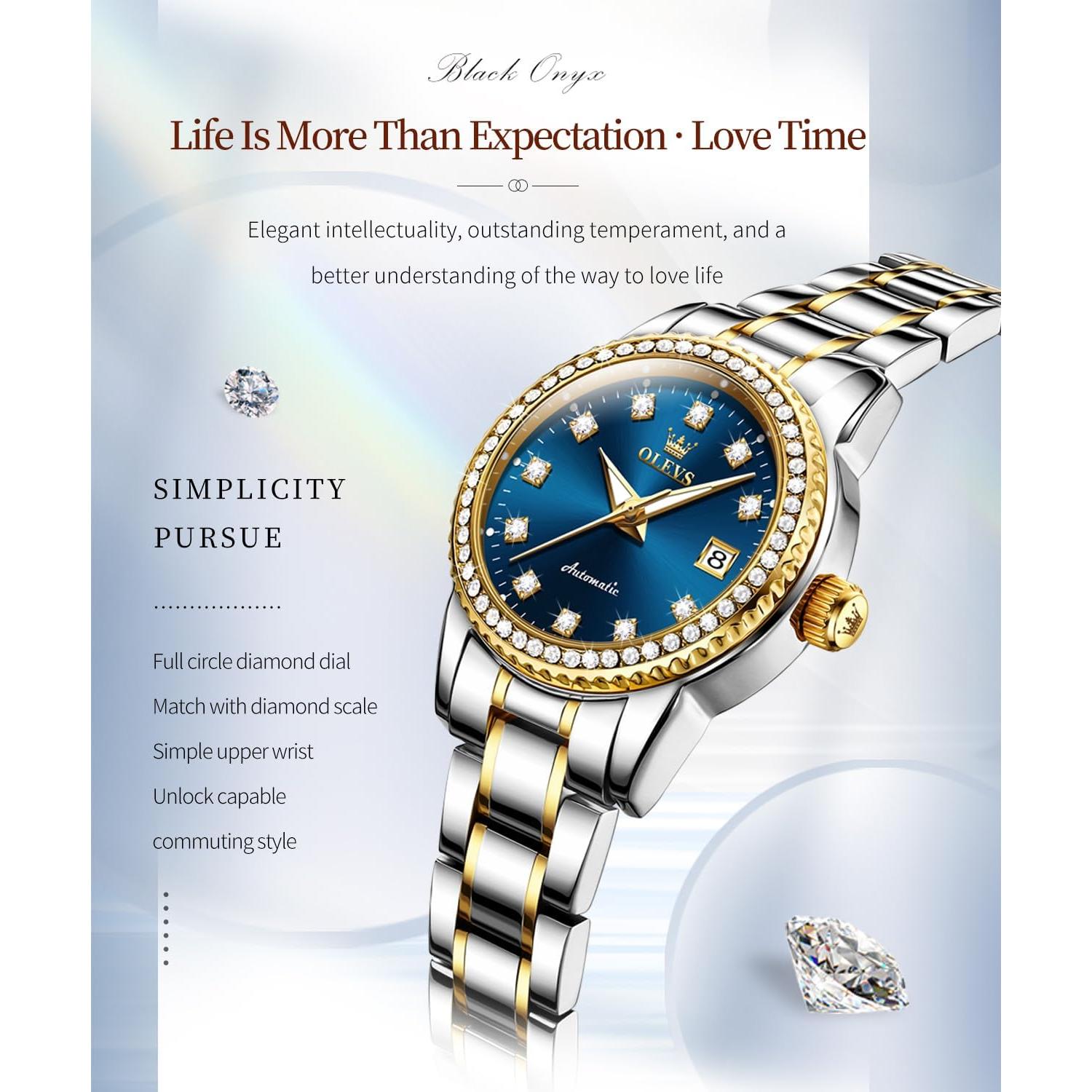 Reloj OLEVS Automático de Lujo para Mujeres con Diamantes
