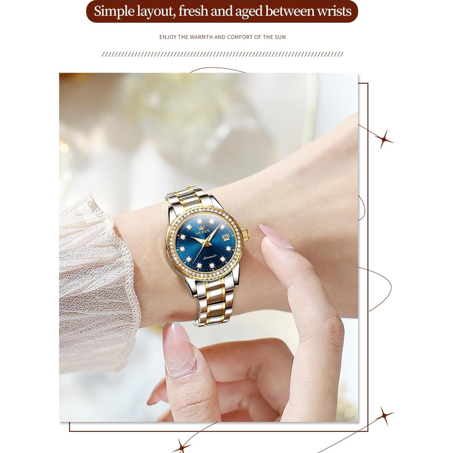 Reloj OLEVS Automático de Lujo para Mujeres con Diamantes