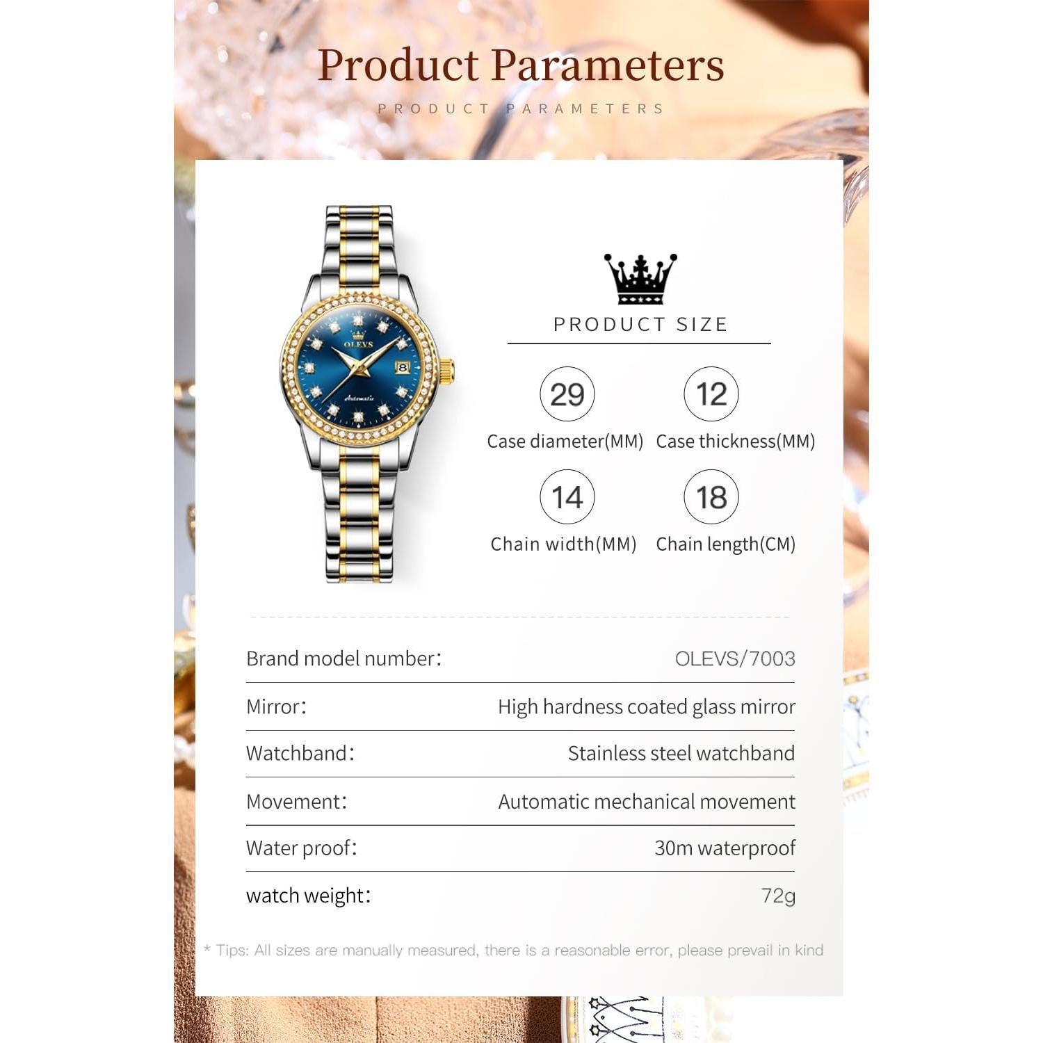 Reloj OLEVS Automático de Lujo para Mujeres con Diamantes