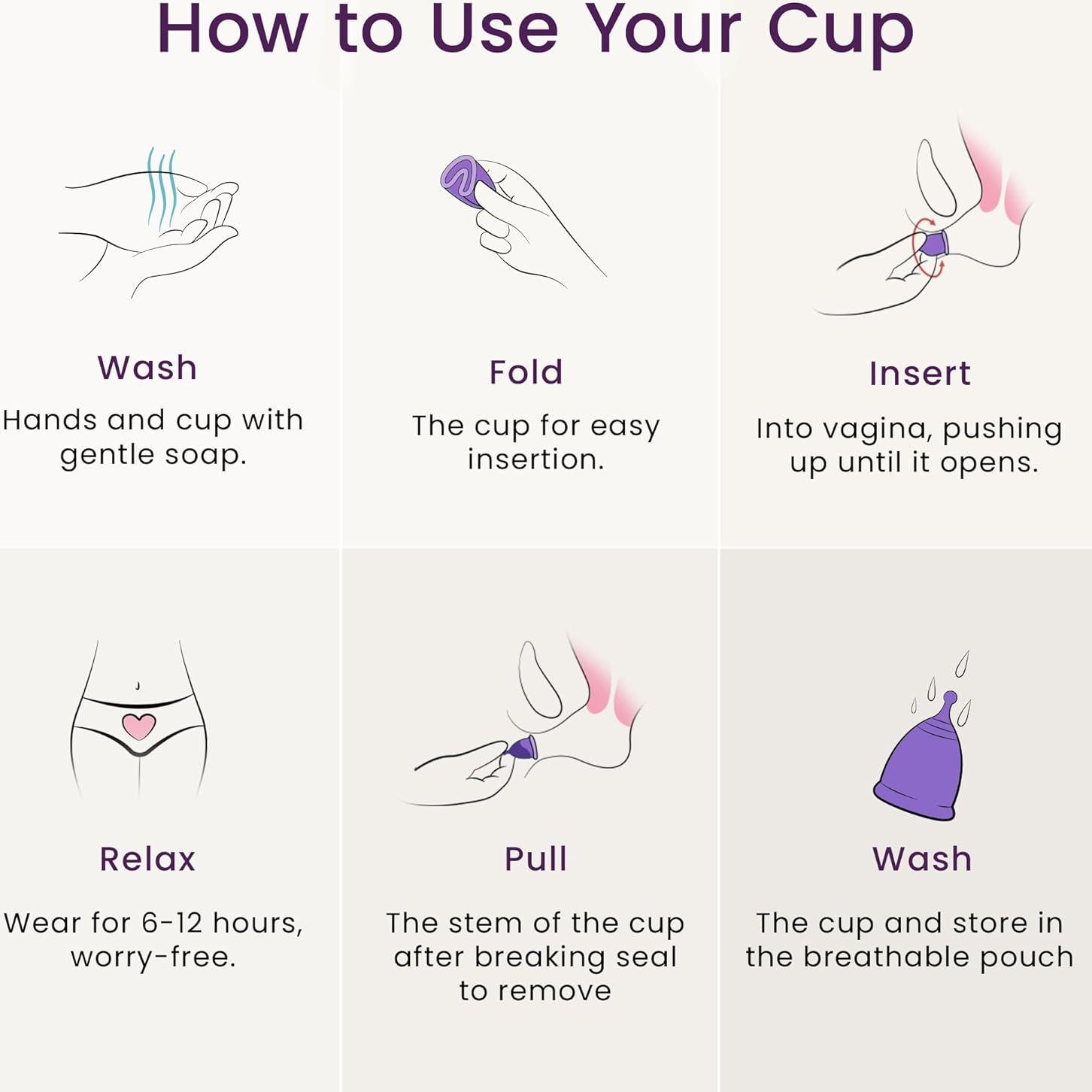 Juego de Copas Menstruales Reutilizables EcoBlossom - 1 Cuenta (Pequeña y Grande)