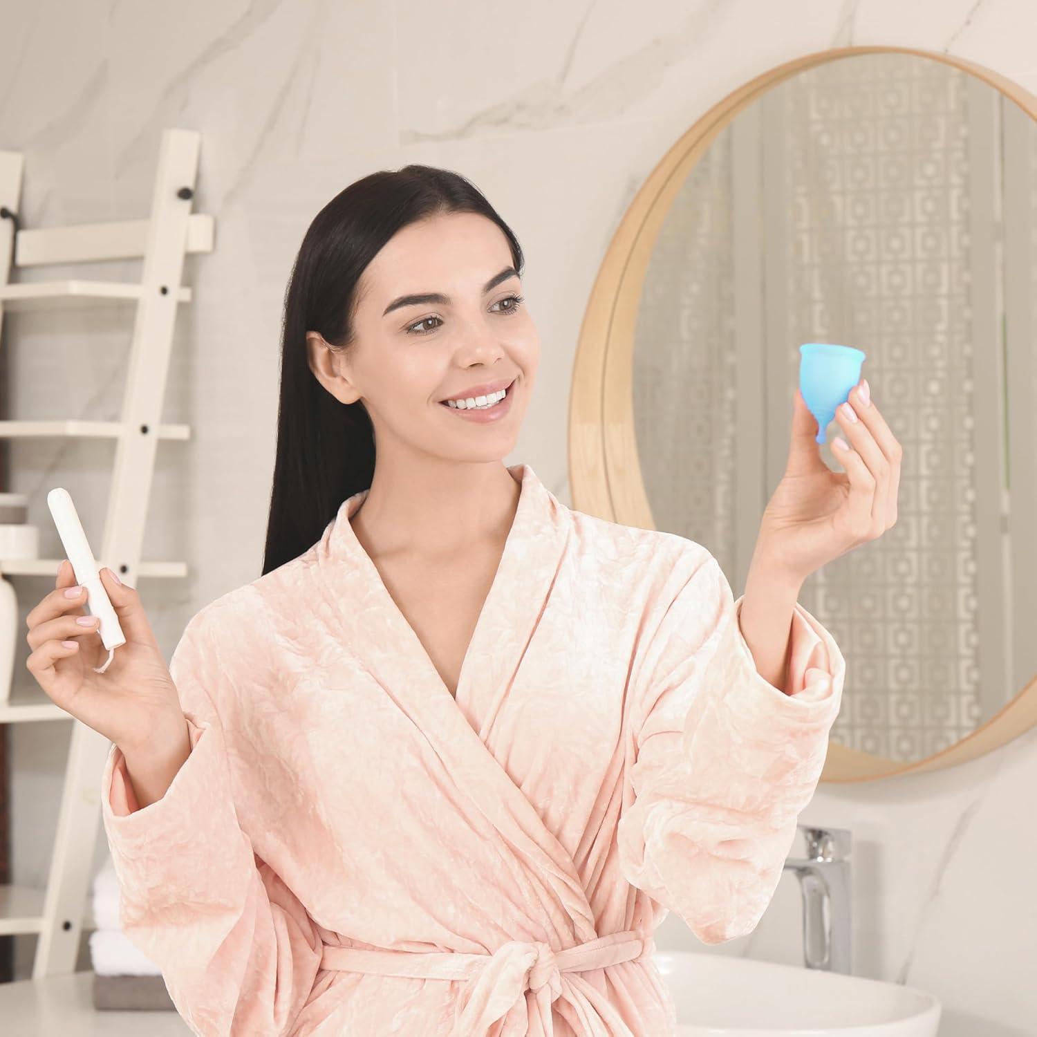 Juego de Copas Menstruales Reutilizables EcoBlossom - 1 Cuenta (Pequeña y Grande)