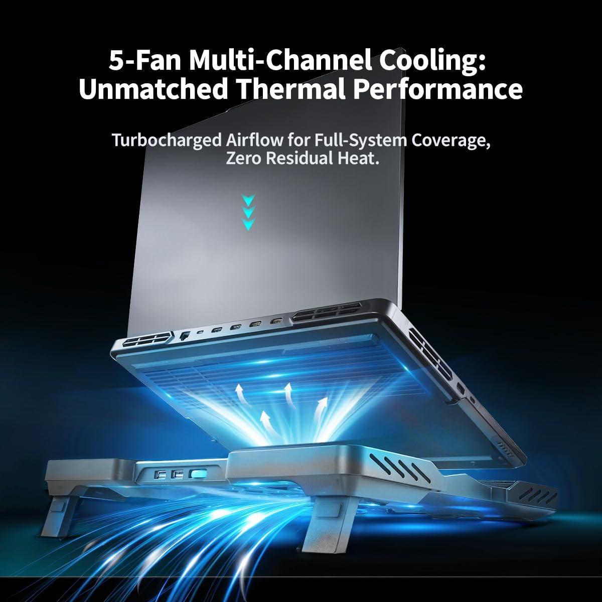 Soporte Enfriador de Laptop IMMOENUC Peltier 5 Ventiladores 40x30cm