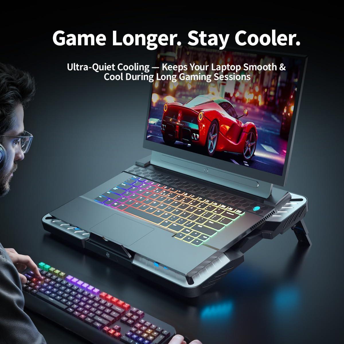 Soporte Enfriador de Laptop IMMOENUC Peltier 5 Ventiladores 40x30cm