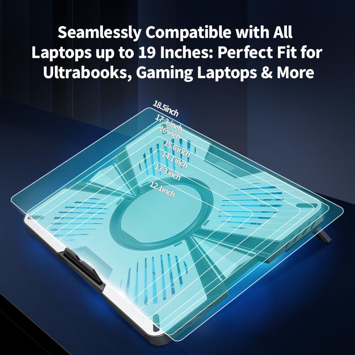 Soporte Enfriador de Laptop IMMOENUC Peltier 5 Ventiladores 40x30cm