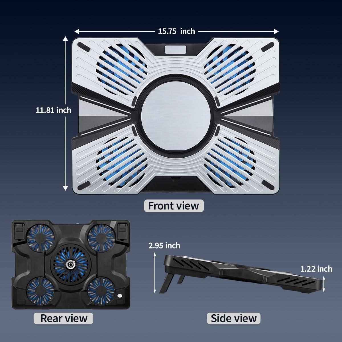 Soporte Enfriador de Laptop IMMOENUC Peltier 5 Ventiladores 40x30cm