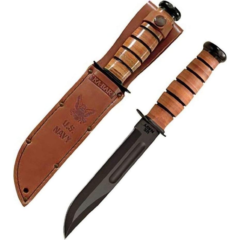 Funda de cuero marrón KA-BAR para cuchillos de 17.78 cm