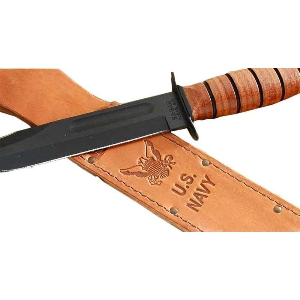 Funda de cuero marrón KA-BAR para cuchillos de 17.78 cm