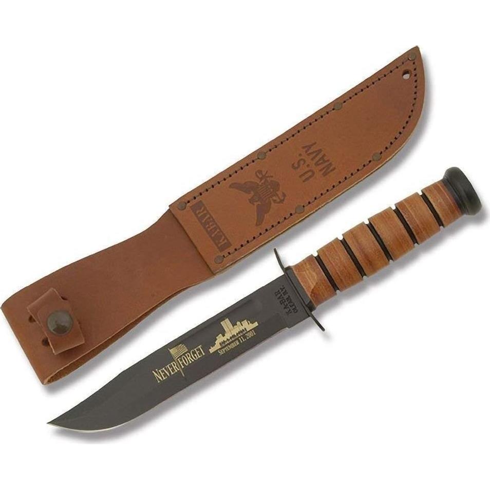 Funda de cuero marrón KA-BAR para cuchillos de 17.78 cm