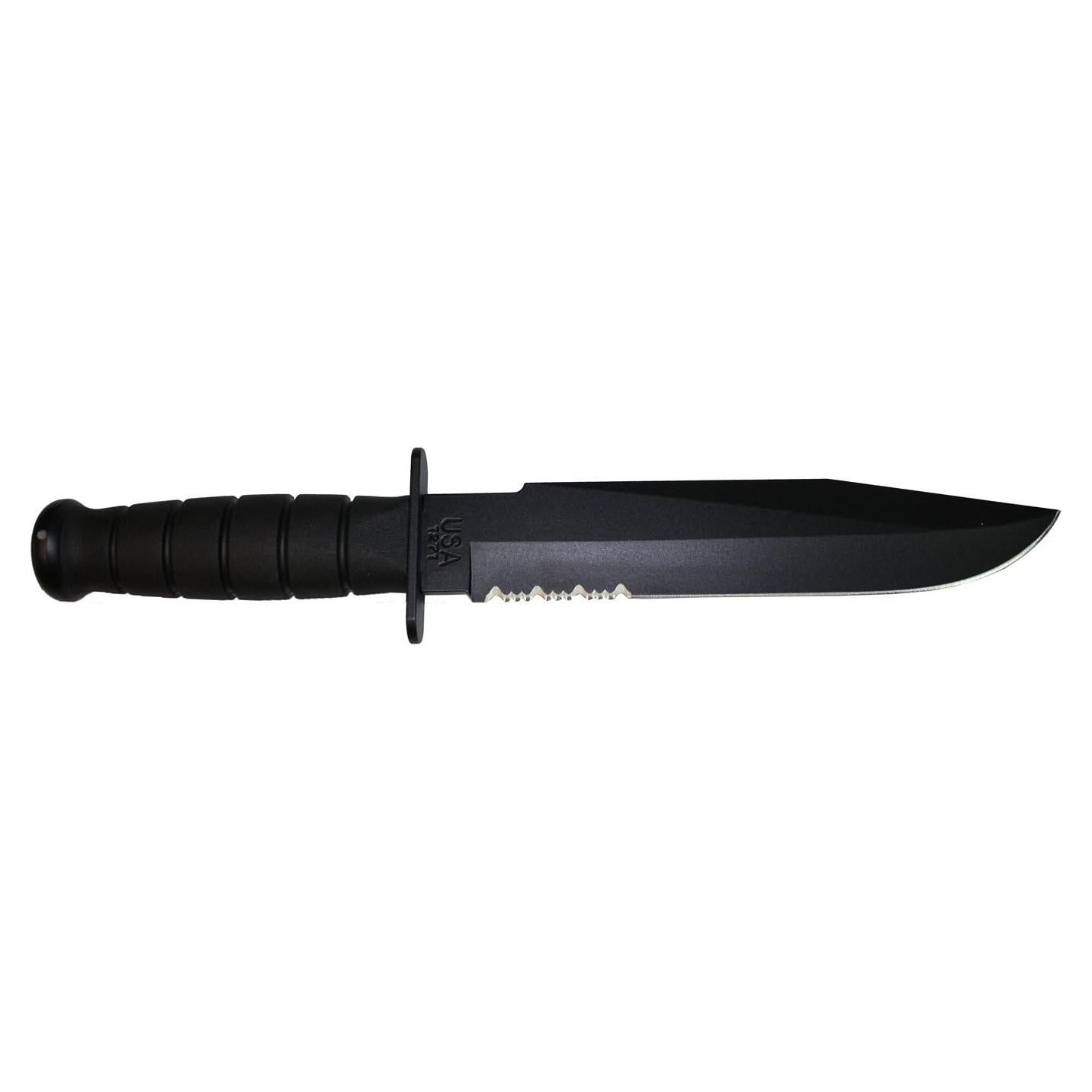 Cuchillo de Combate KA-BAR Luchador Negro Serrado 20.32 cm