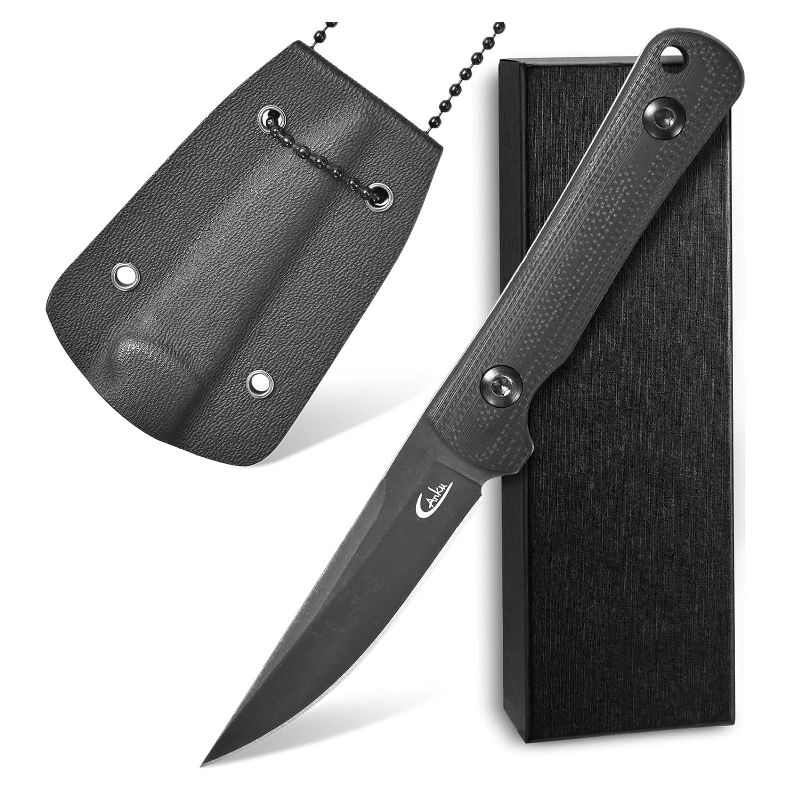 Cuchillo de Cuello EDC Ccanku C1296 Hoja 9Cr18Mov Negro