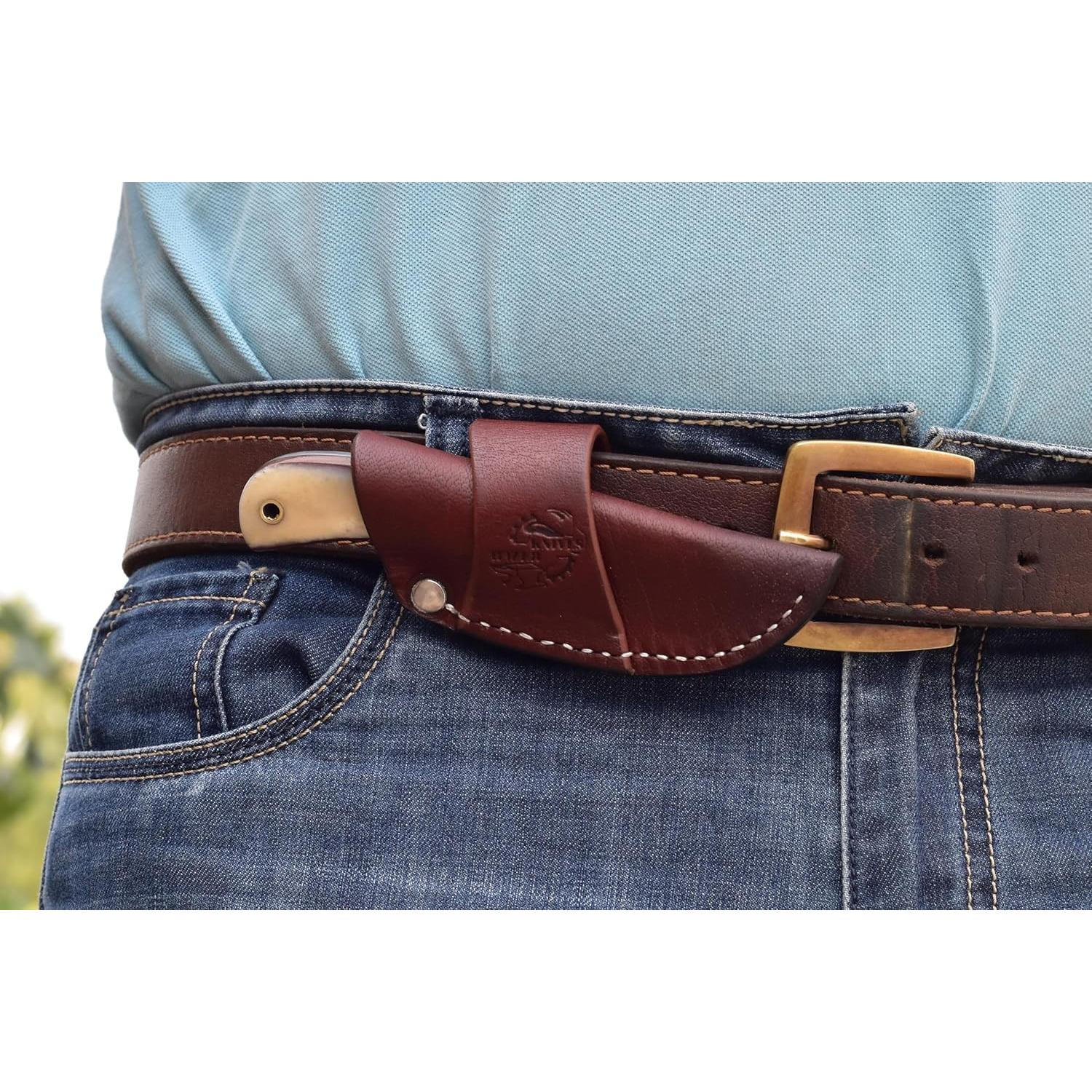 Cuchillo Dandy Knives Ranch Hecho a Mano con Funda de Cuero