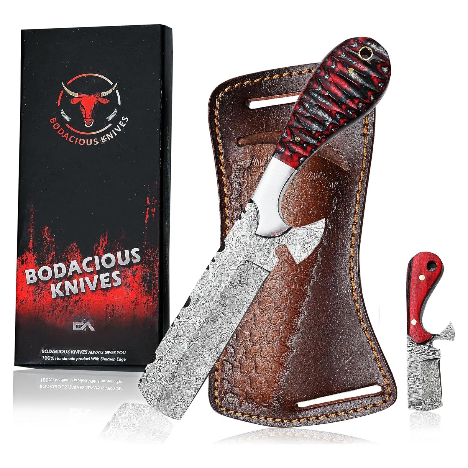 Cuchillo de Caza Bodacious BK01 de Damasco 20 cm con Funda