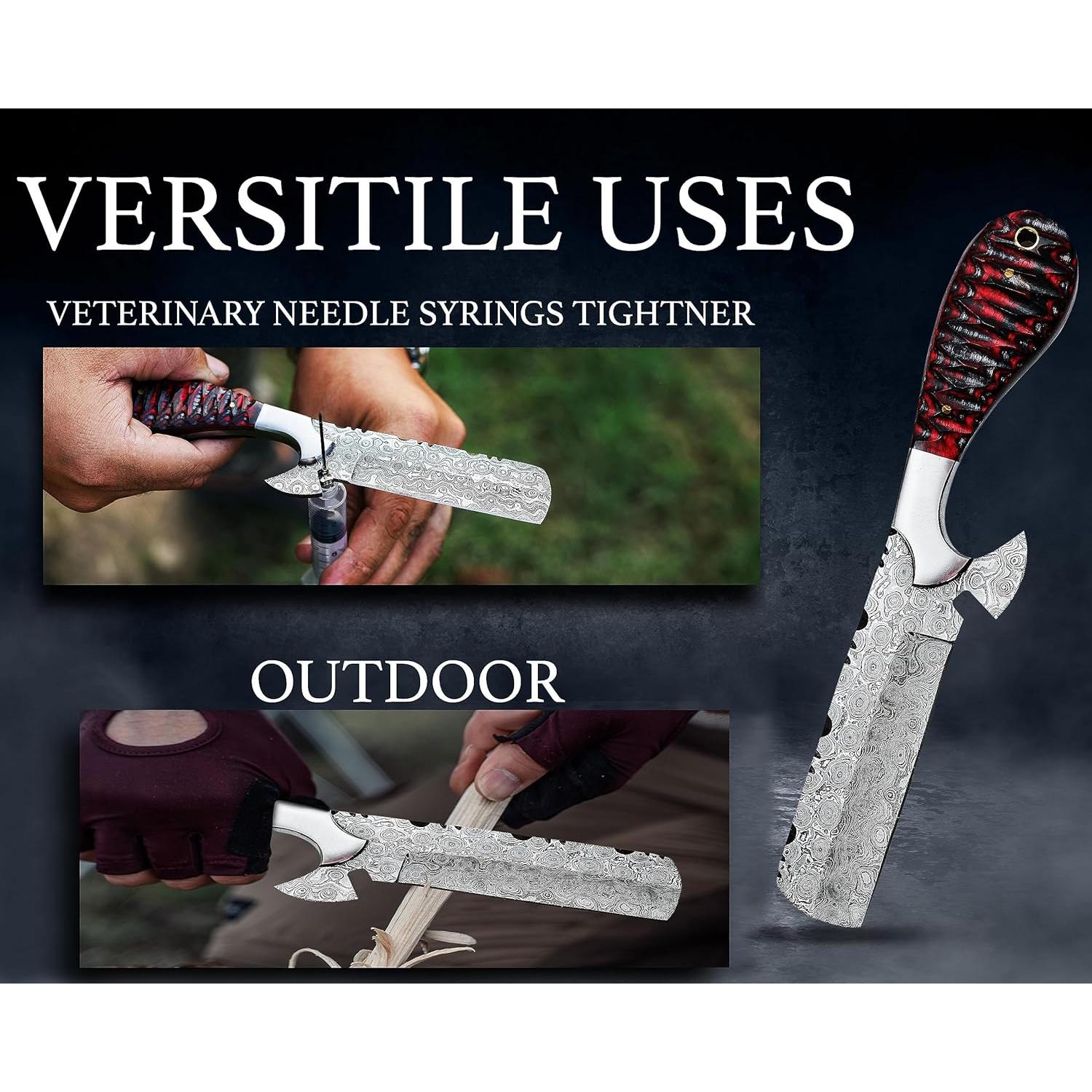 Cuchillo de Caza Bodacious BK01 de Damasco 20 cm con Funda