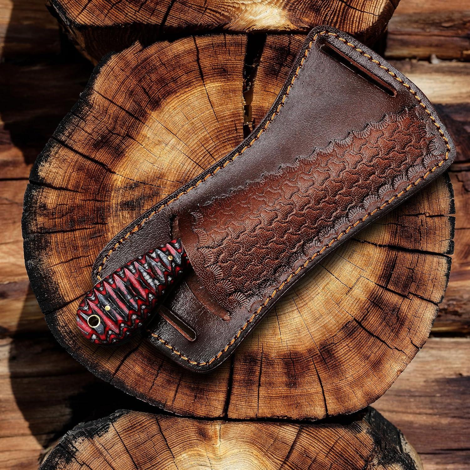 Cuchillo de Caza Bodacious BK01 de Damasco 20 cm con Funda