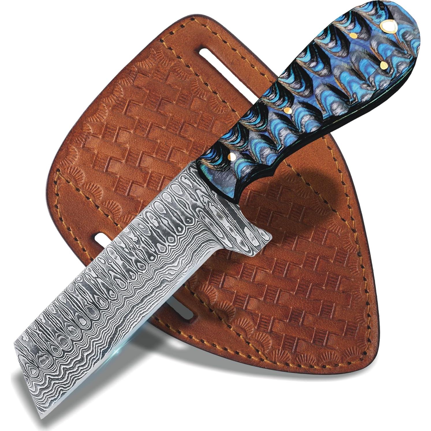 Cuchillo de Caza HUNTLUX de Acero Damasco 20.32 cm Mango Madera