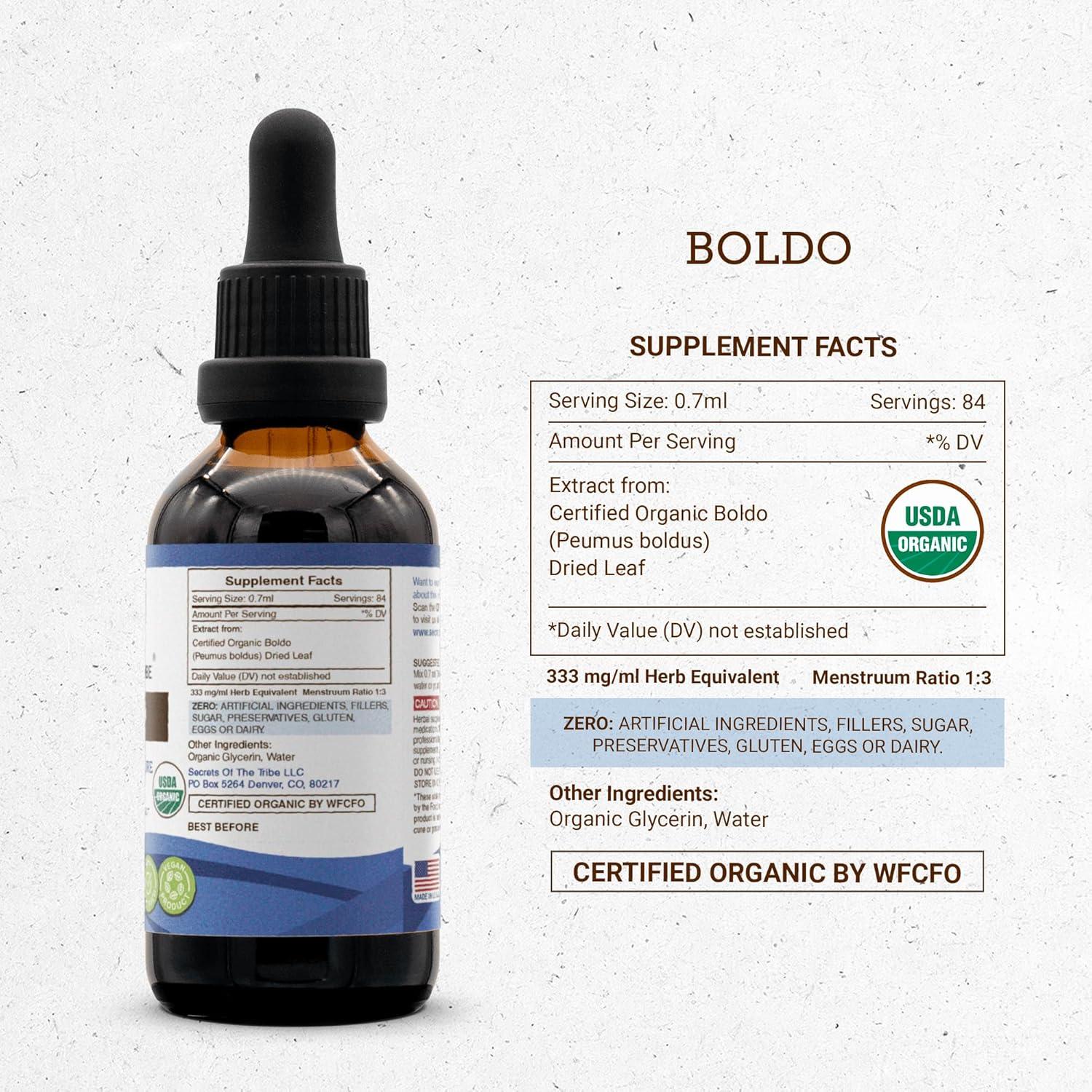 Extracto de Boldo Orgánico USDA 59.15 ml - Secretos de la Tribu