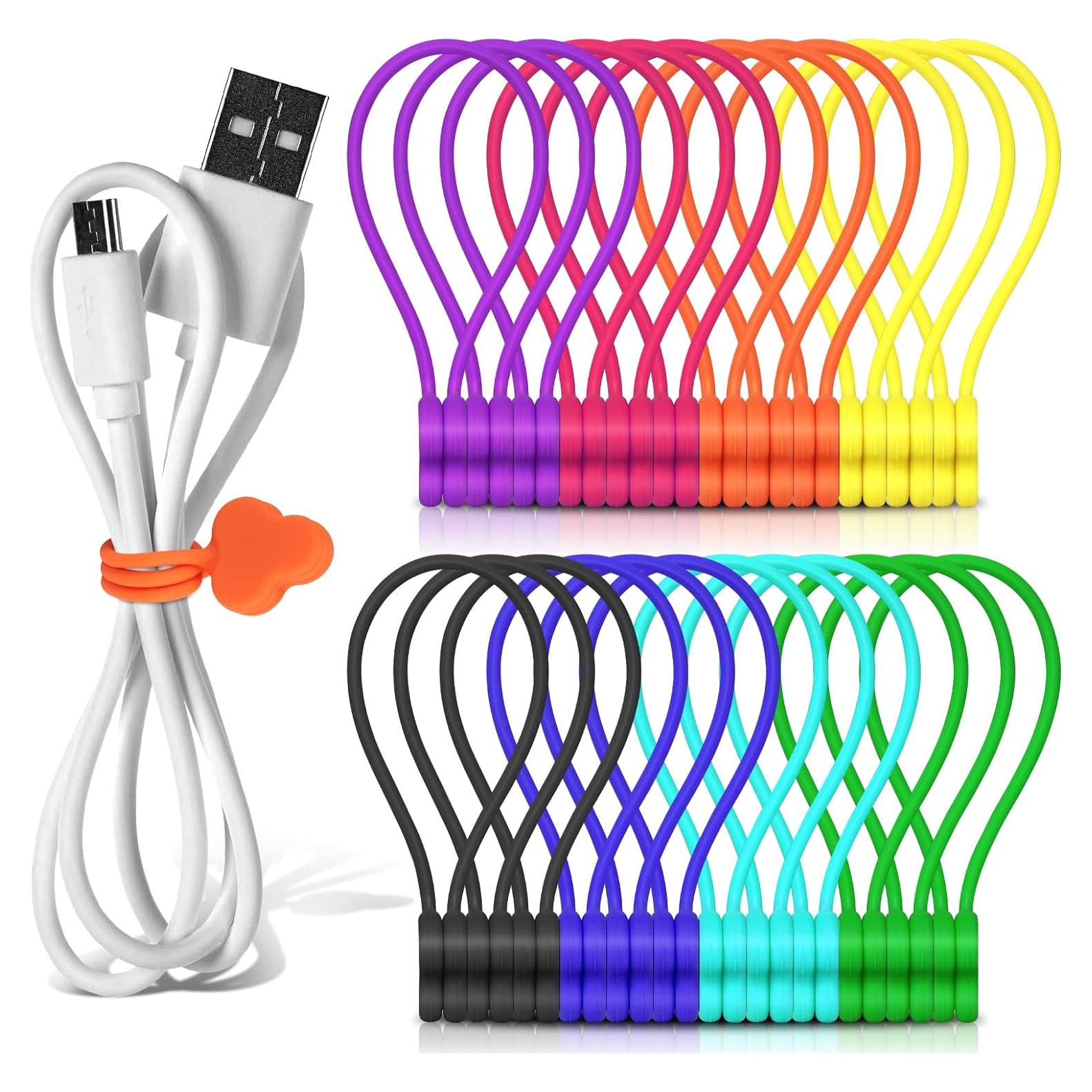 Organizador de Cables Ramzi 24 Piezas Magnético Multicolor
