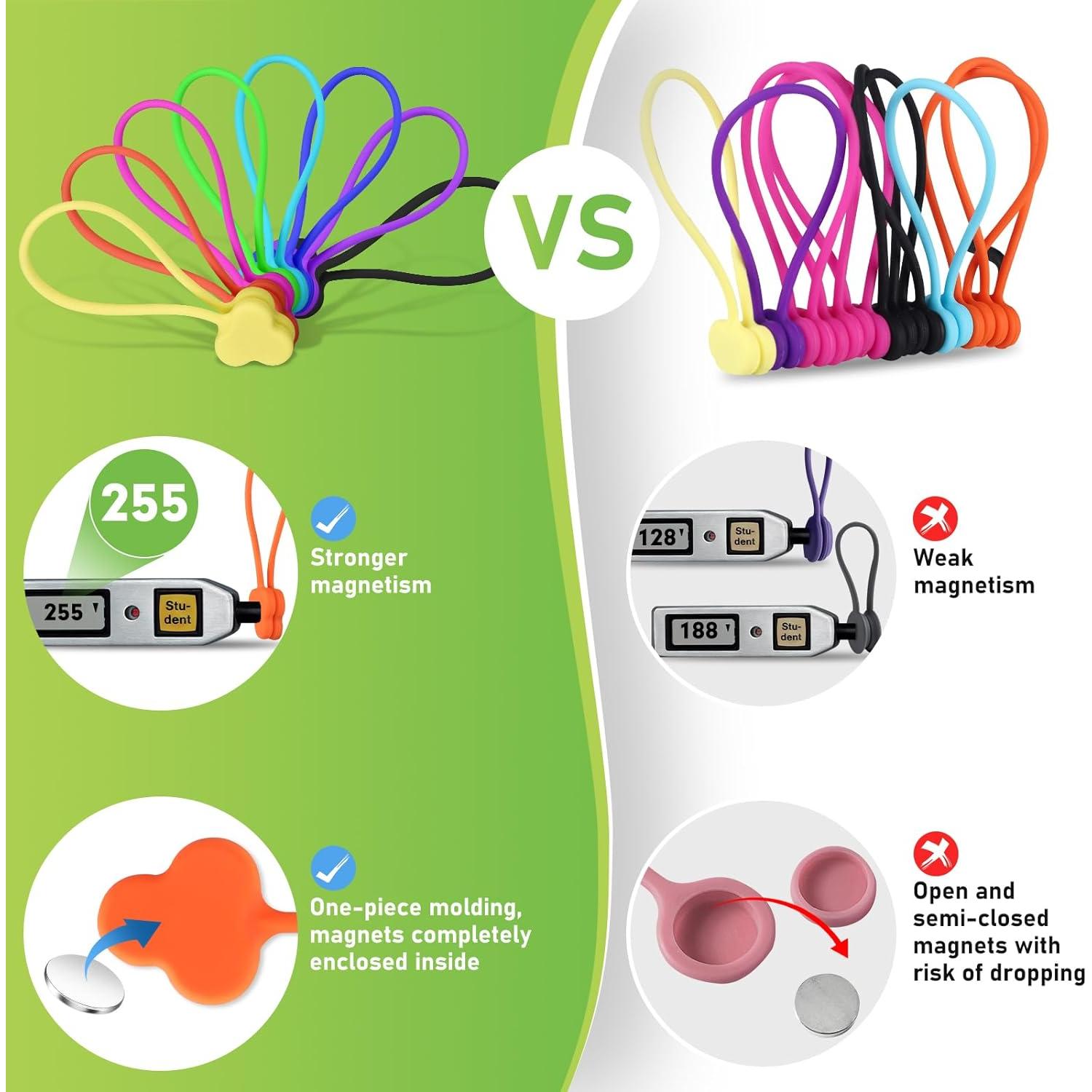 Organizador de Cables Ramzi 24 Piezas Magnético Multicolor