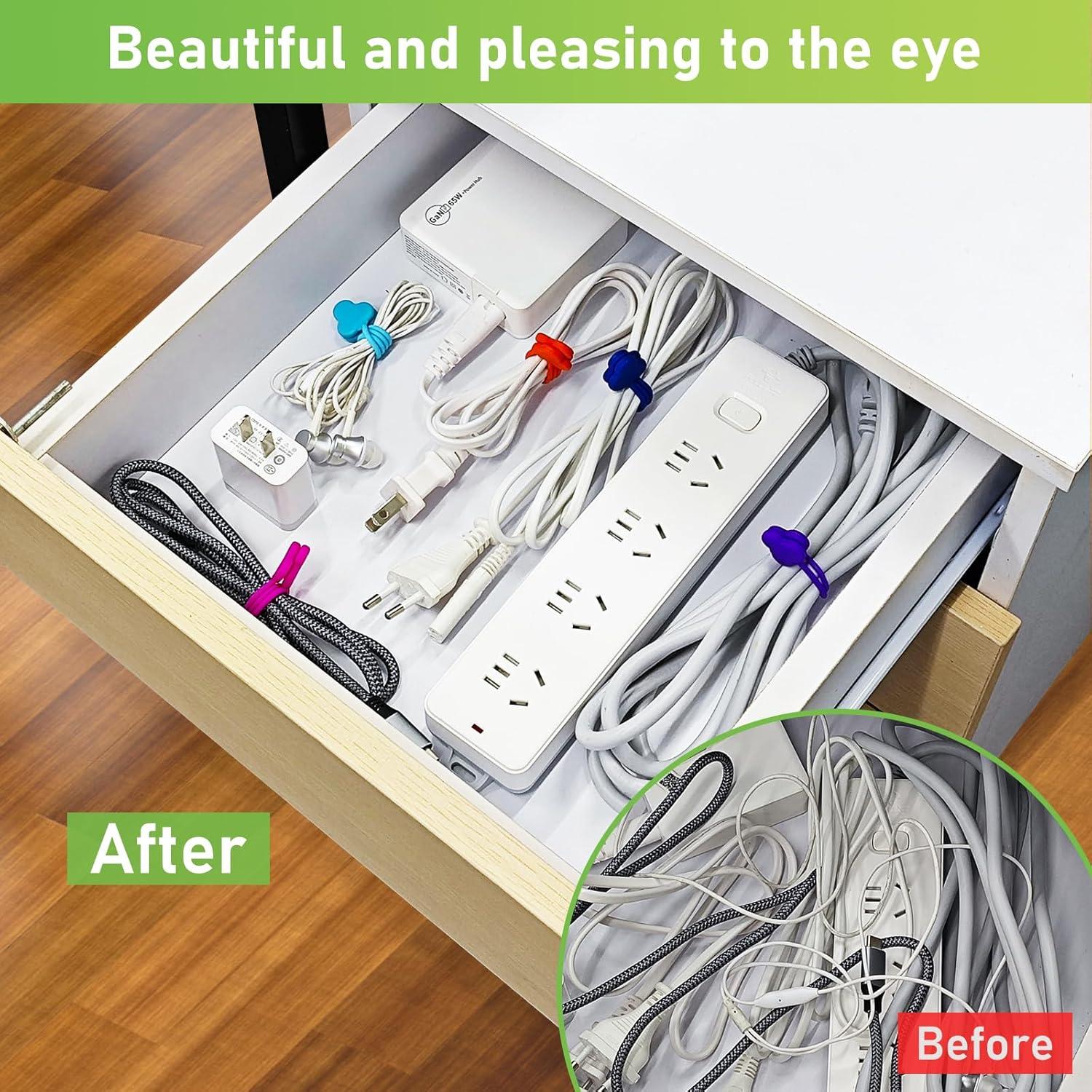 Organizador de Cables Ramzi 24 Piezas Magnético Multicolor