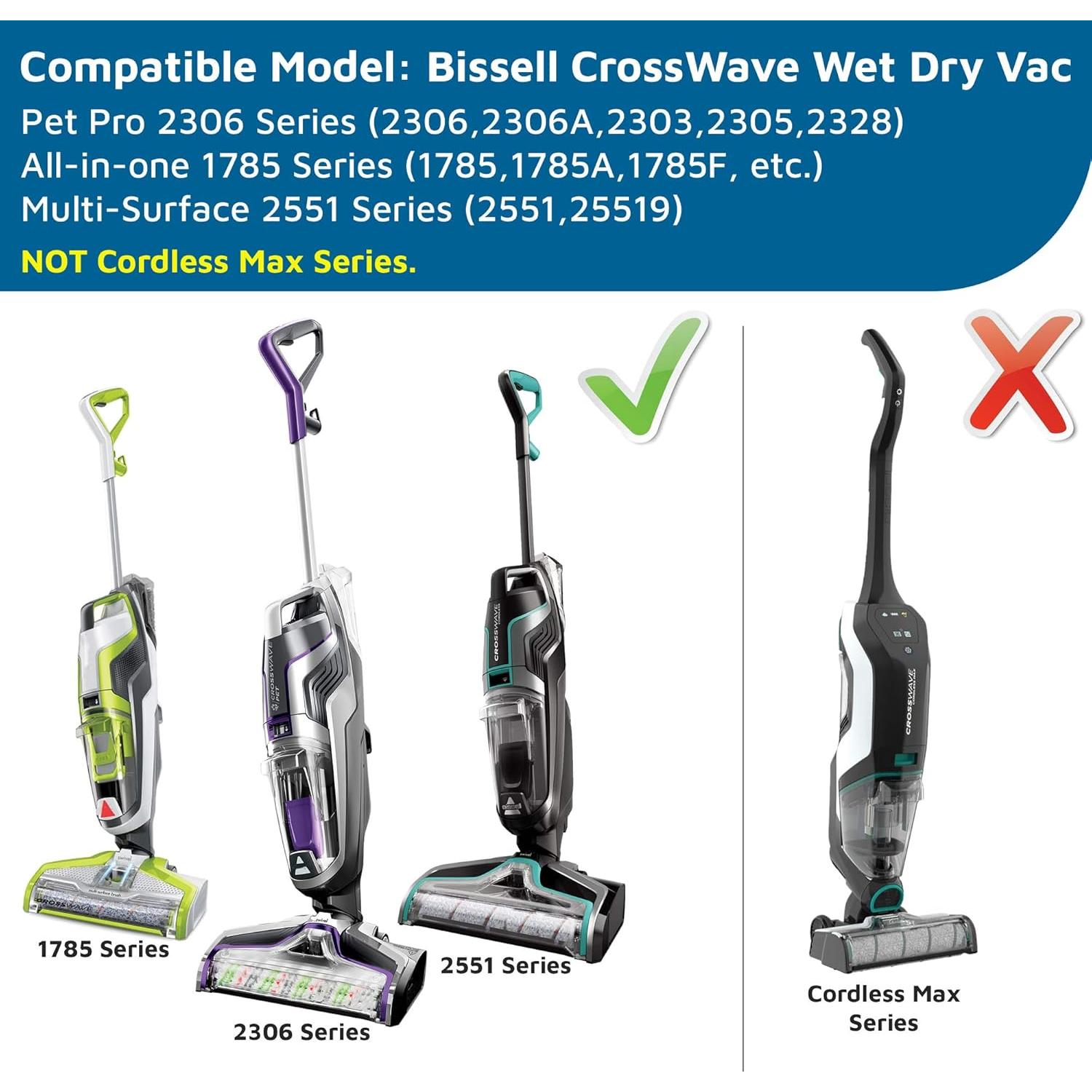 Repuestos Bissell CrossWave M-B3208: 2 Cepillos + 2 Filtros