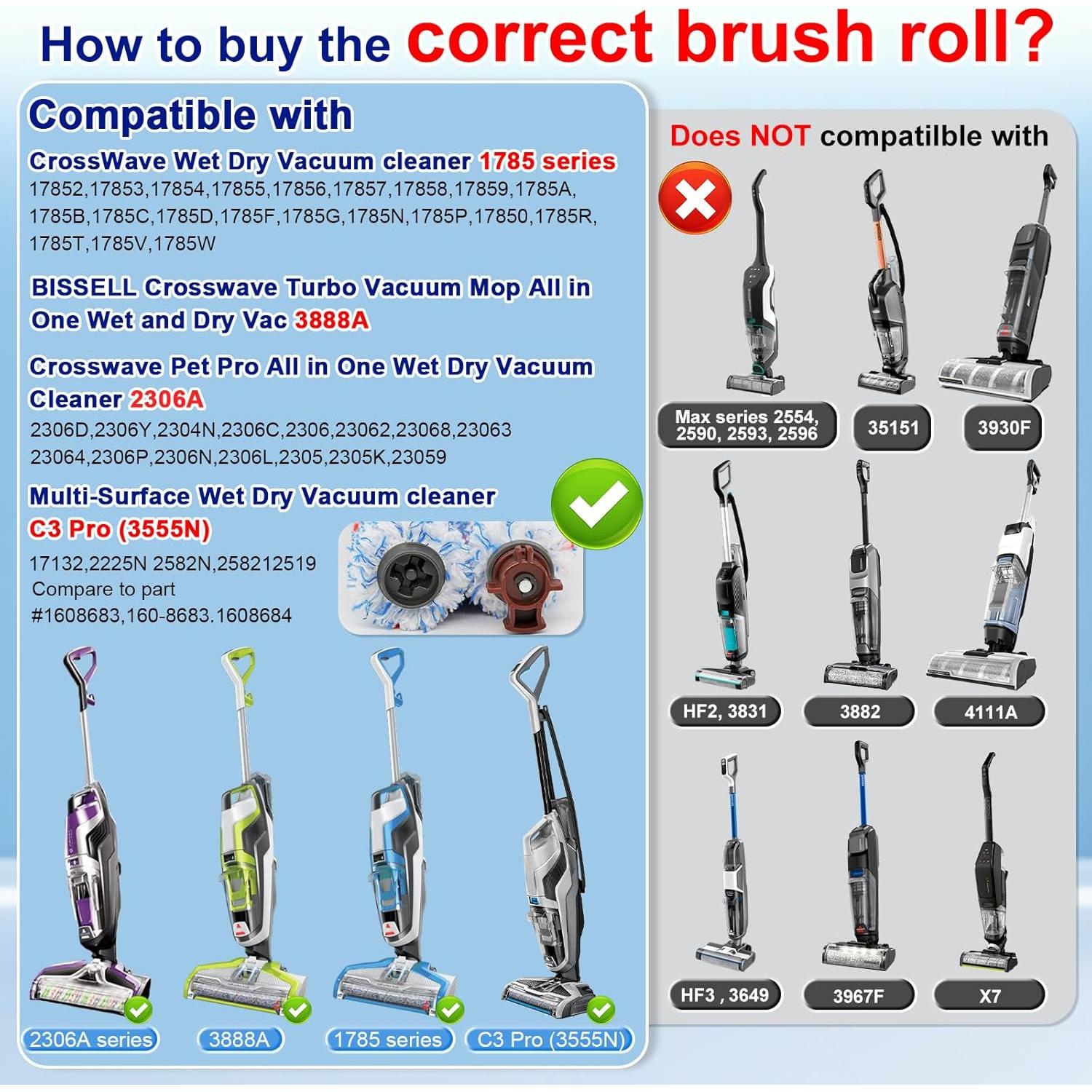 Rodillos de Cepillo Multi-Superficie Lemige + Filtros Bissell