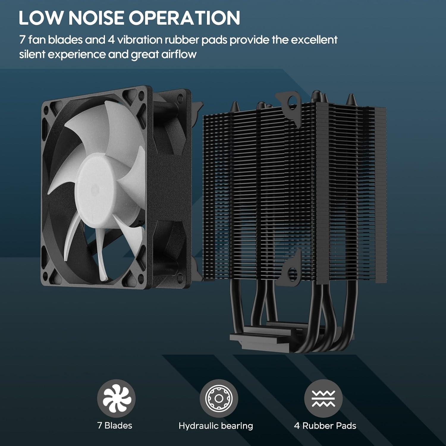 Enfriador de CPU Vetroo V3 ARGB 133mm para AMD e Intel