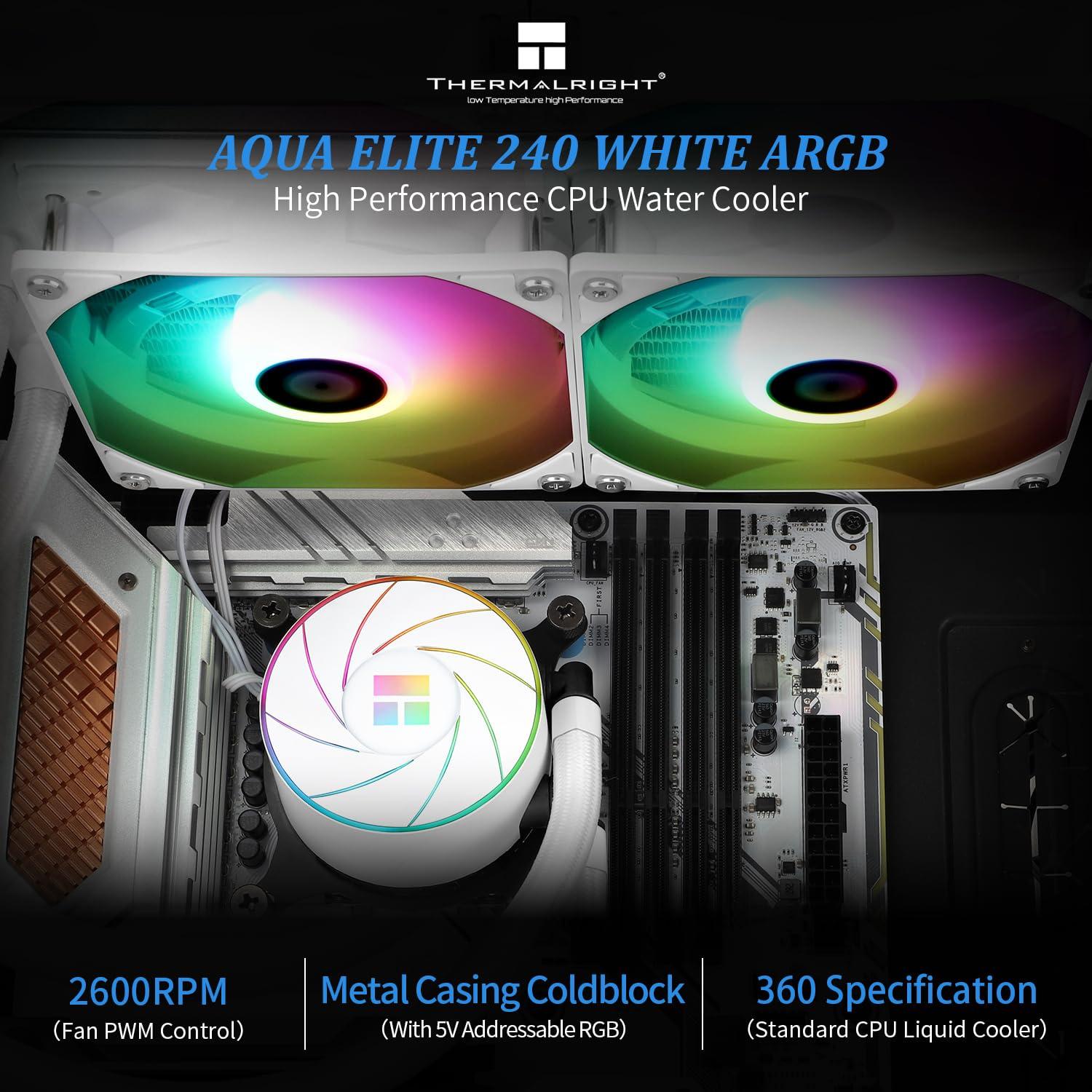 Enfriador de CPU Líquido Thermalright Aqua Elite 240 ARGB Blanco