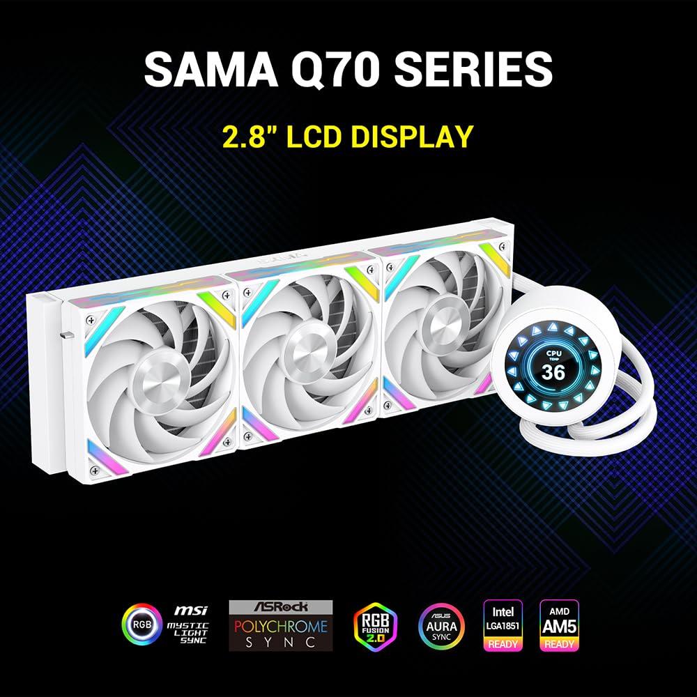Enfriador de CPU Líquido SAMA Q70 360mm con Pantalla LCD 2.8"