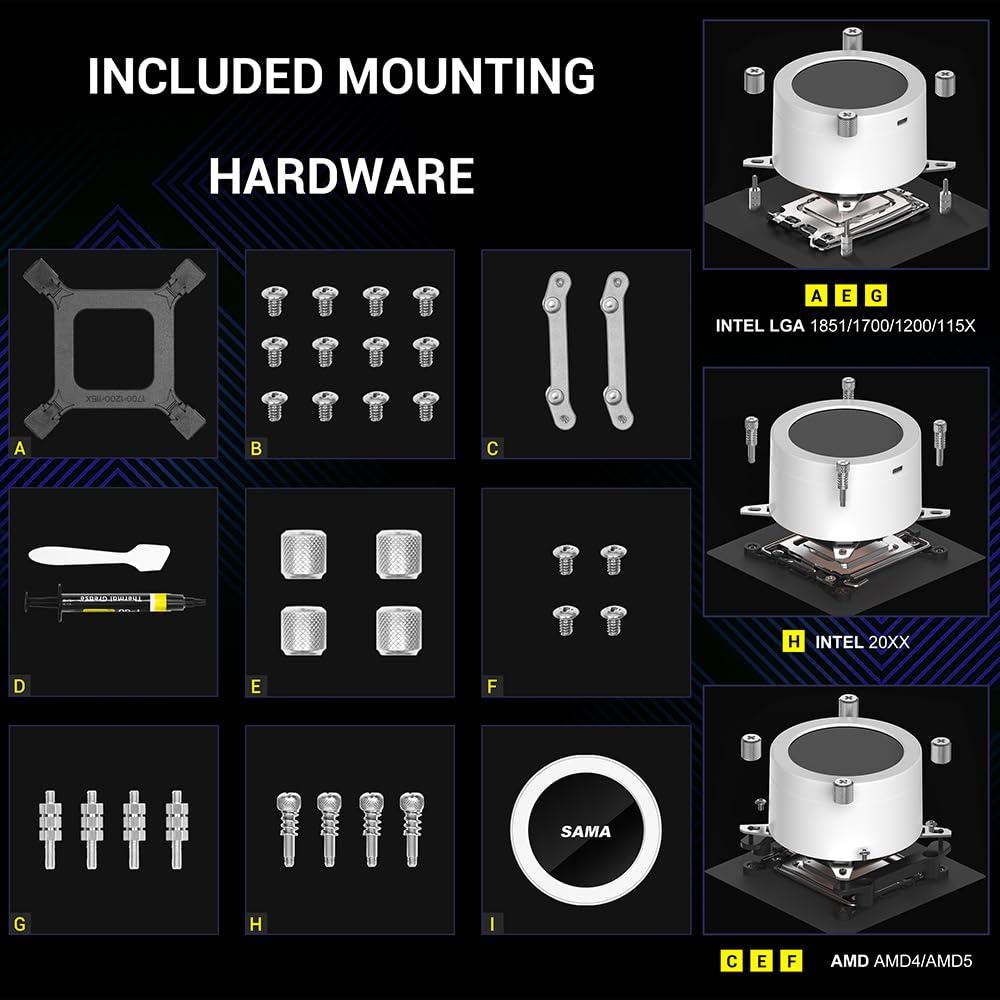 Enfriador de CPU Líquido SAMA Q70 360mm con Pantalla LCD 2.8"