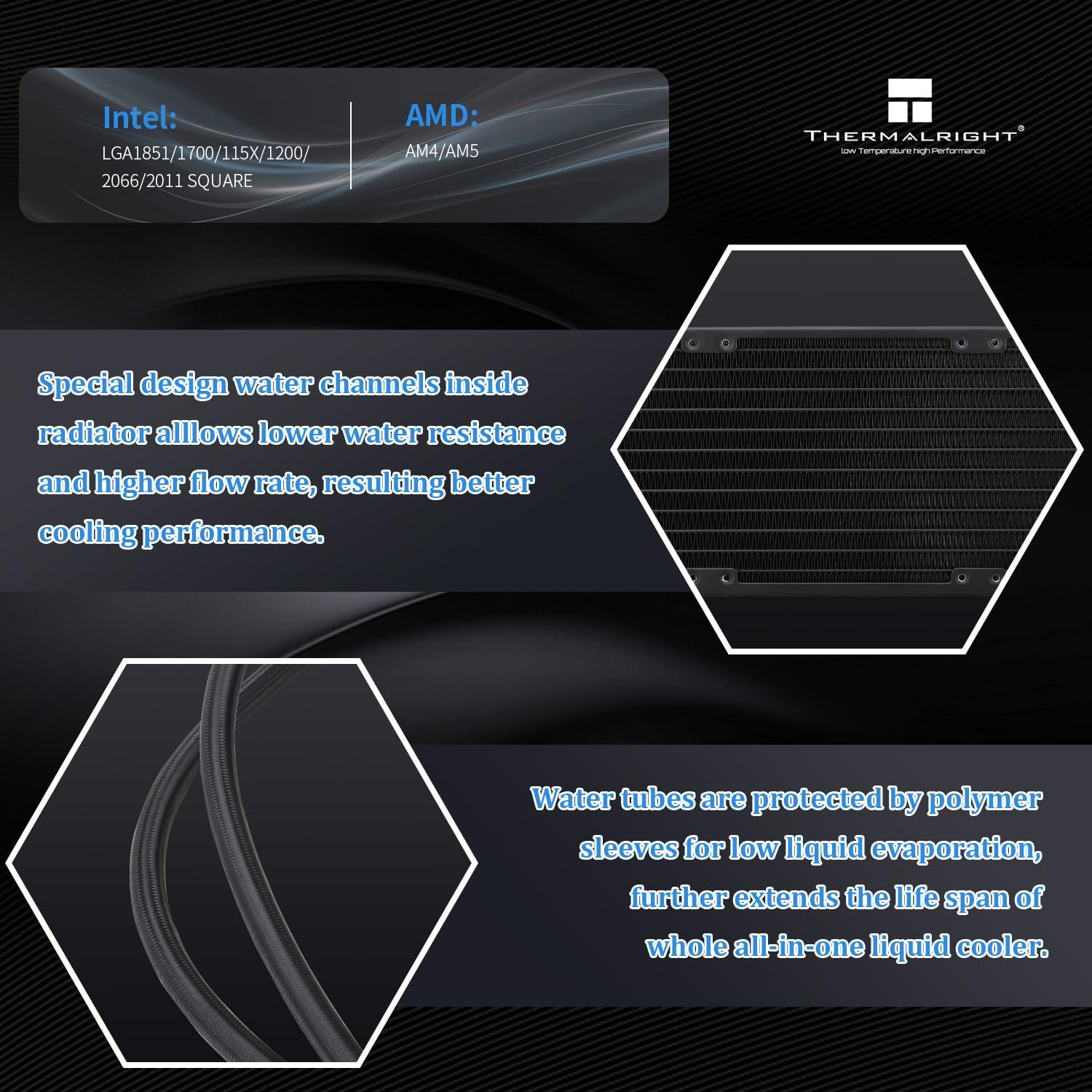 Enfriador de Agua CPU Thermalright FI360 Negro 360mm PWM