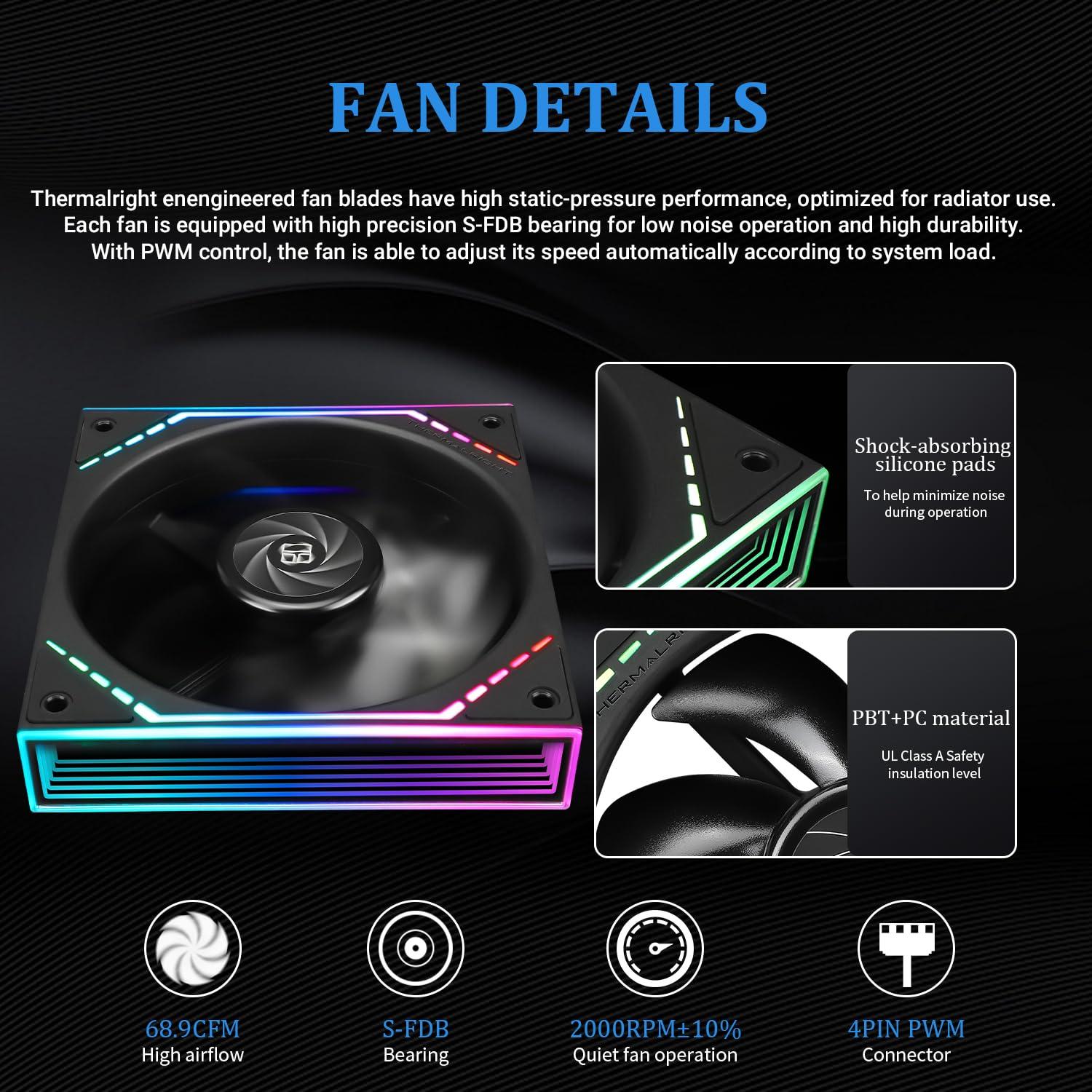 Enfriador de Agua CPU Thermalright FI360 Negro 360mm PWM