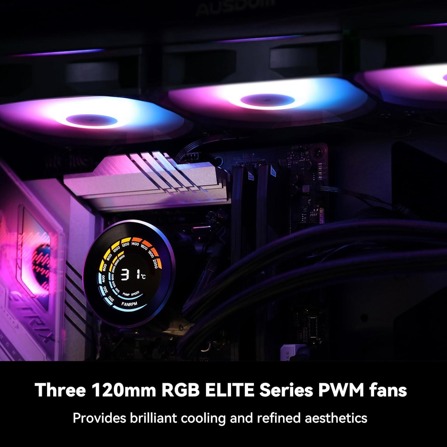 Enfriador Líquido CPU AUSDOM S360 RGB 360mm 3 Ventiladores PWM