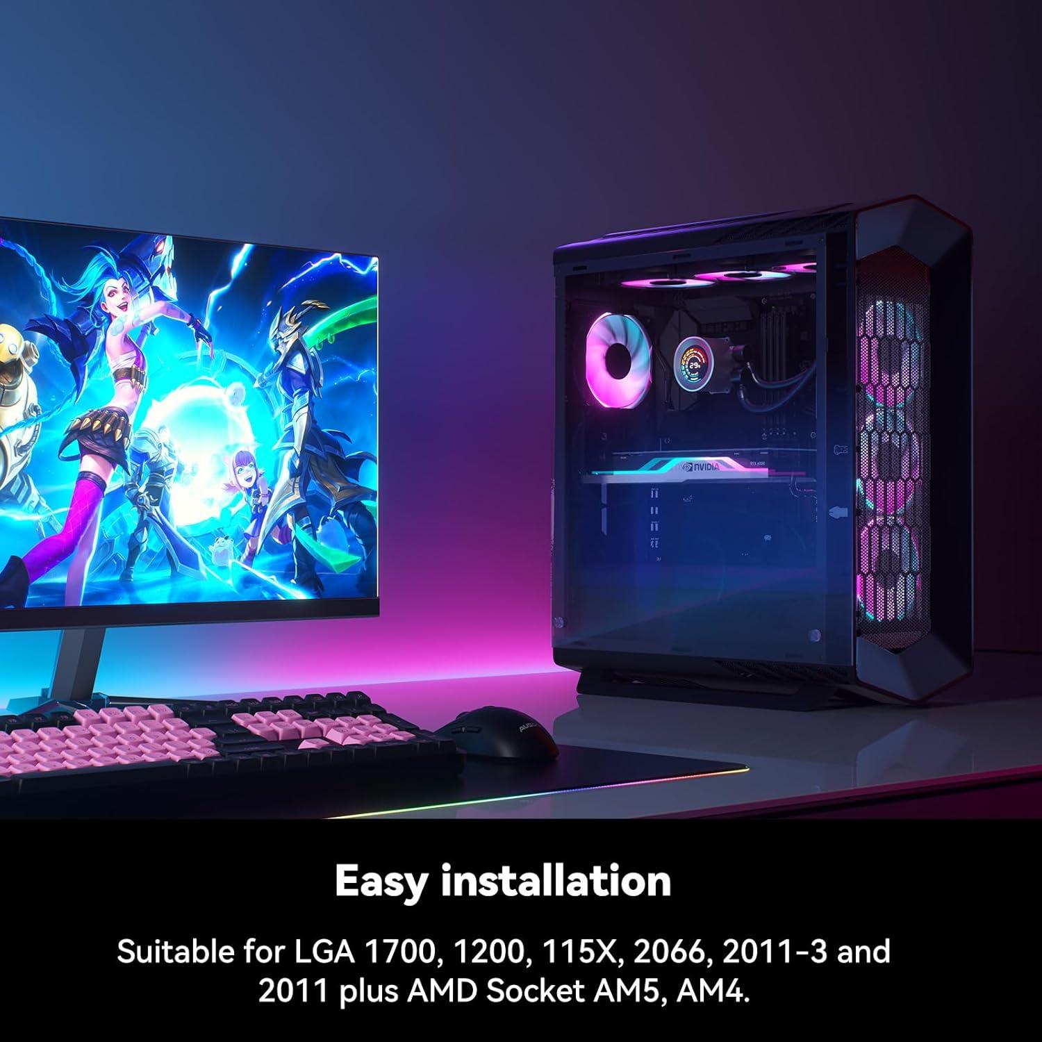 Enfriador Líquido CPU AUSDOM S360 RGB 360mm 3 Ventiladores PWM