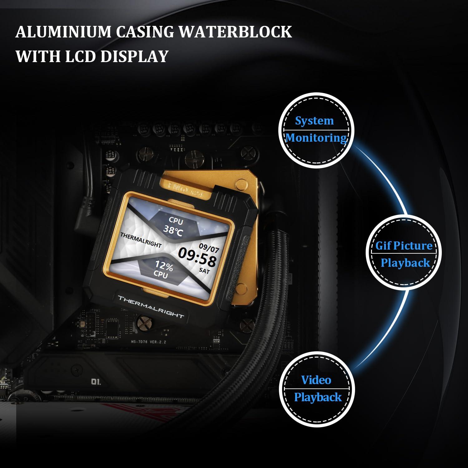 Enfriador AIO Thermalright FW360 Black 360mm con Pantalla LCD