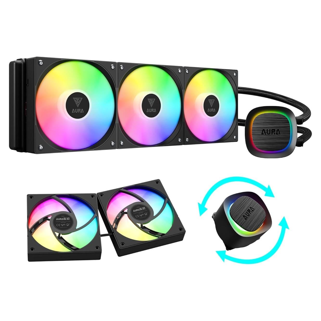 GAMDIAS AURA GLV2 Enfriador Líquido 360mm ARGB PWM Negro