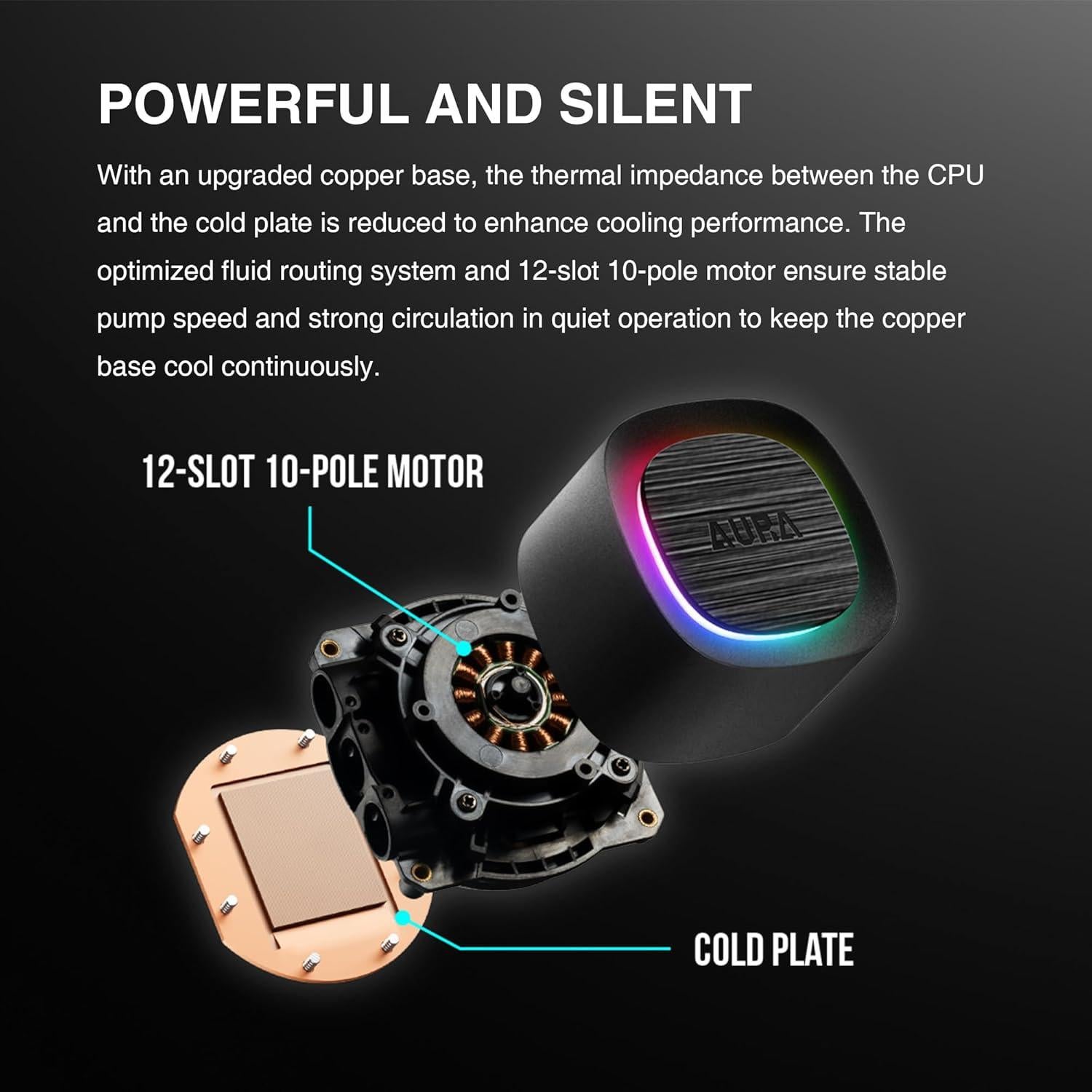 GAMDIAS AURA GLV2 Enfriador Líquido 360mm ARGB PWM Negro