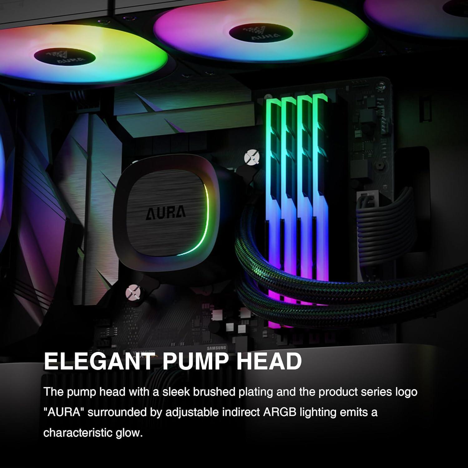 GAMDIAS AURA GLV2 Enfriador Líquido 360mm ARGB PWM Negro