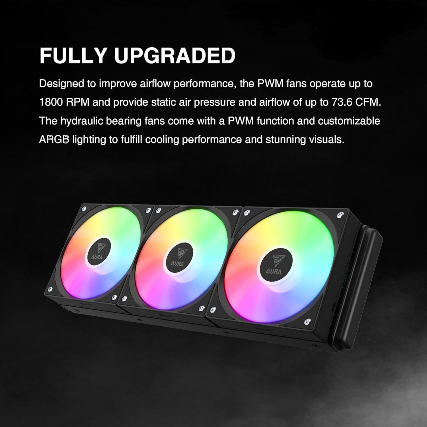 GAMDIAS AURA GLV2 Enfriador Líquido 360mm ARGB PWM Negro