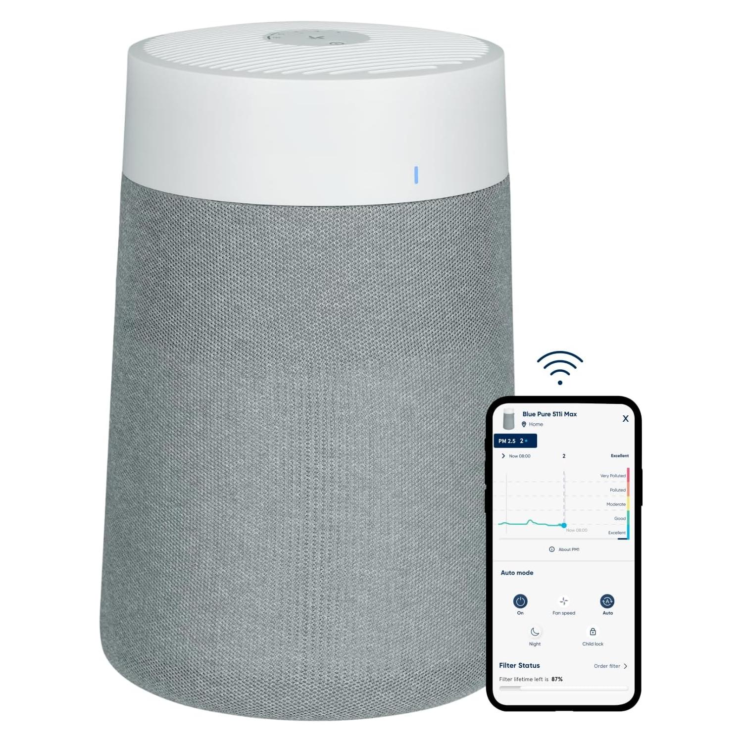 Purificador de Aire Blueair Blue Pure 511i Max - HEPASilent 49 m²