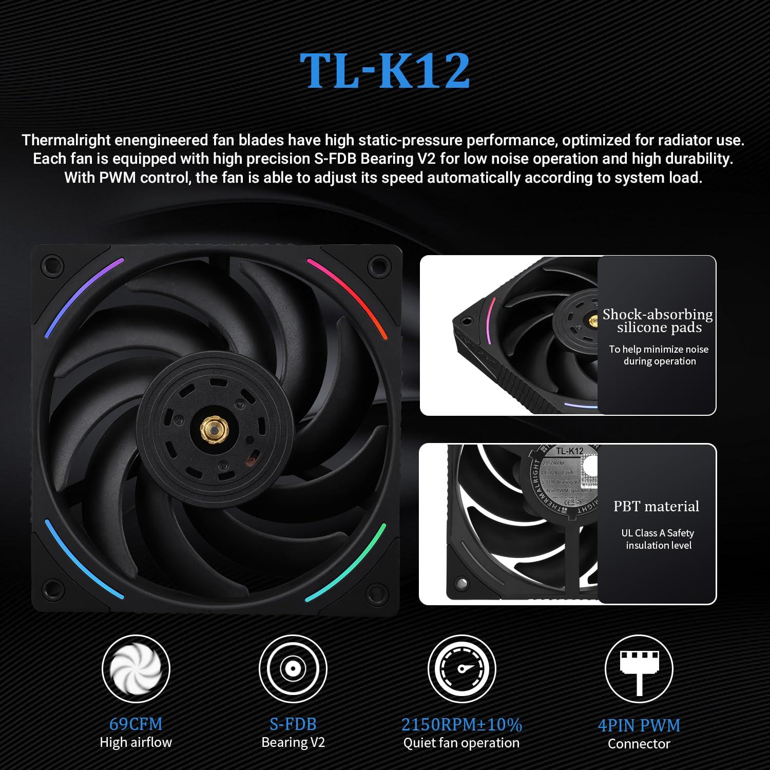 Enfriador Líquido AIO Thermalright Elite Vision 360 ARGB Negro