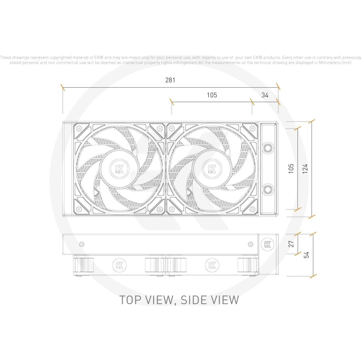 Enfriador de CPU EKWB CR240 Lux RGB Digital 240mm Blanco