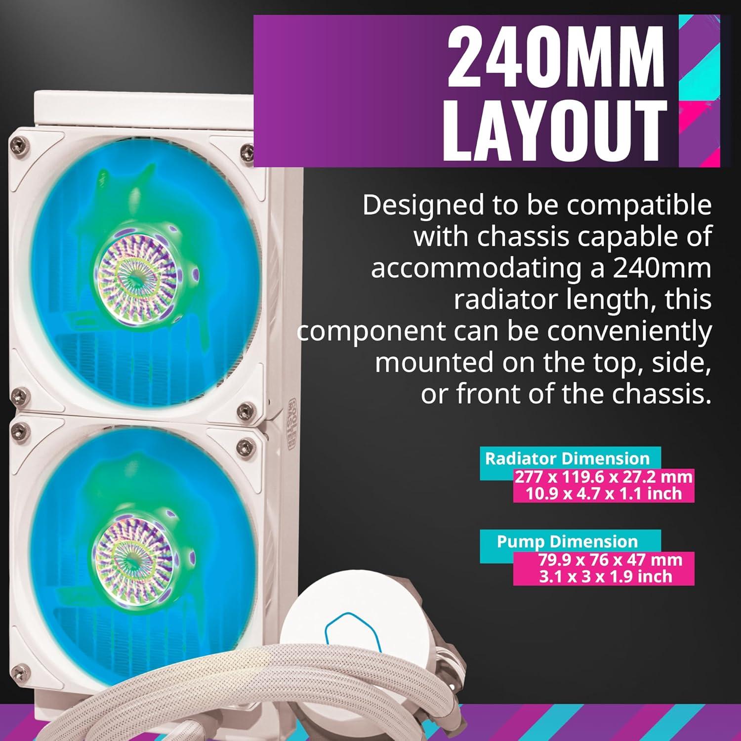 Cooler Master MasterLiquid ML240L RGB V2 Blanco 240mm AIO